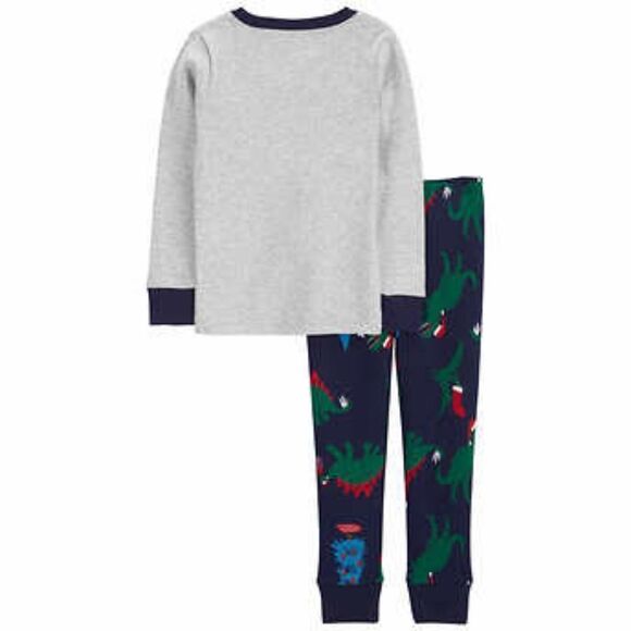 Carter's Kids' 4-piece Holiday Pajamas, Green - Picture 3 of 8